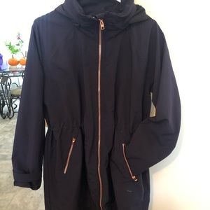 Athelta Navy blue long windbreaker